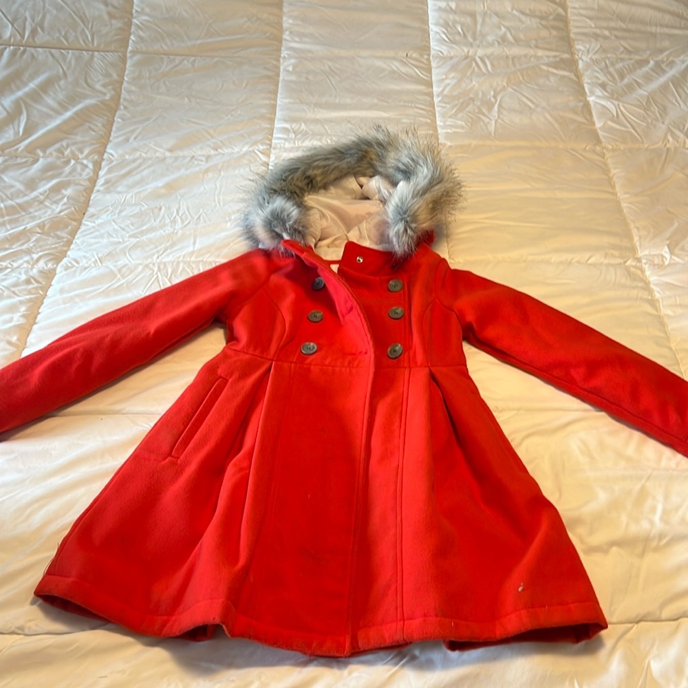 Girl’s Size M 7/8 Cat & Jack red dress coat